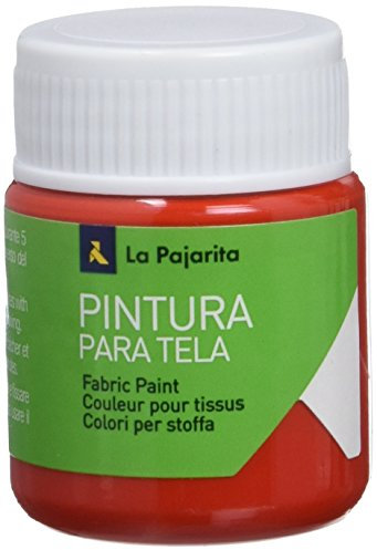 Pintura para Tela T-06 Escarlata 25ML La Pajarita, Pintura de aplicación directa sobre tela
