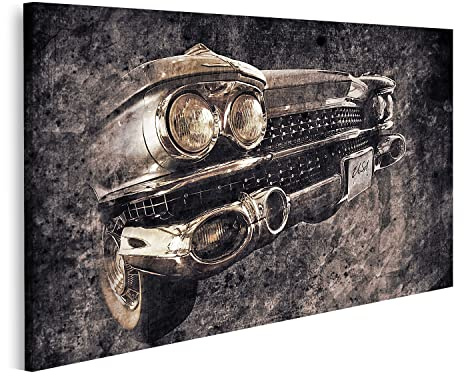 islandburner Bild auf Leinwand Altes Amerikanisches Us Auto Im Retro Stil Bilder Wandbilder Poster