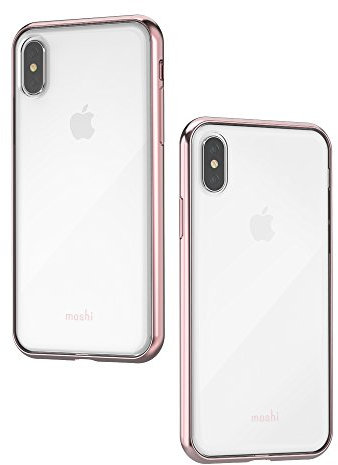 Moshi Vitros Premium Schutzhülle für iPhone X - 30 Jahre Garantie - Stoßfest, Kratzfest,Qi kompatibel (Orchideenrosa)