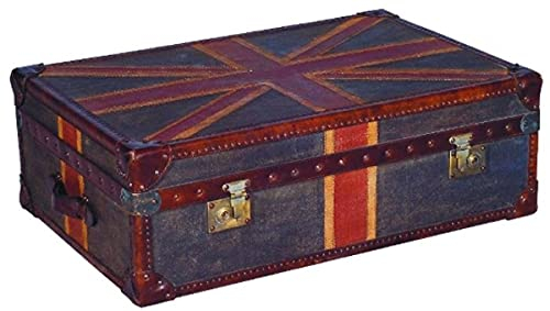 Casa Padrino Luxus Truhe Union Jack 90 x 60 x H. 30 cm - Wohnzimmer Couchtisch in Kofferoptik