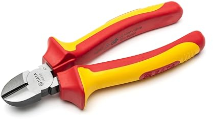 SATA ST70232ST Pince coupante diagonale isolée VDE de 15,2 cm avec corps en acier au chrome vanadium et poignées antidérapantes bi-matière Vert