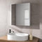AURORA® 600 x 650mm Bathroom Mirror Cabinet Storage Wall Mounted Cupboard Ready Assembled Unit Double Mirrored Door, White Gloss