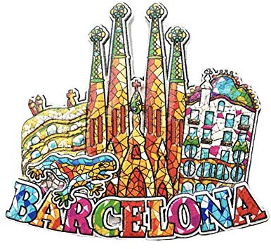 Barcelona España 3D Mosaico Sagrada Familia Catedral Refrigerador Imán Recuerdos Turísticos Resina Pegatinas Magnéticas Imán de Nevera Hogar y Cocina Decoración de China