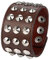 JewelryWe Schmuck Herren Breit Lederarmband Punk Rock Ahle Taper Nieten Leder Armband Armreif Manschette Biker Armband Verstellbar Braun