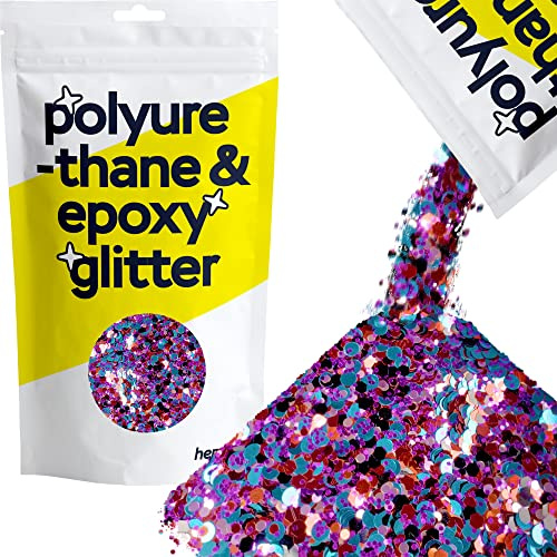 Hemway Resin Glitter Harlequin Blue Red Purple Mix 100g Mixed Chunky | Polyurethane & Epoxy Glitter for Resin Crafts, Tumblers, Coasters, Floor & Table Art