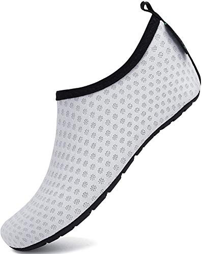 SAGUARO Niños Escarpines Zapatos de Agua Calcetines de Natación Aire Descalzos de Aguamarina de Secado rápido Piscina de Playa para Buceo Surf Mar Yoga,Mesh Gris 20/21 EU