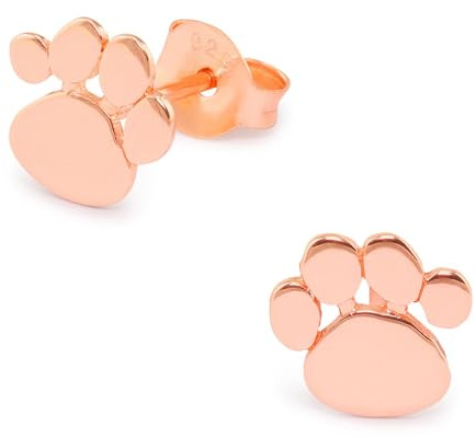 Monkimau Mädchen Ohrringe Pfoten Ohrstecker aus 925 Sterling Silver echt Silber rose Gold plattiert