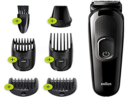 Braun MGK3225 Haarschneider, Bartschneider, Rasierer, Präzisions Trimmer abwaschbar Schwarz