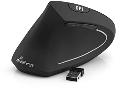 MediaRange 813099 ratón inalámbrico ergonómico de 6 Botones con Sensor óptico zurdo Negro