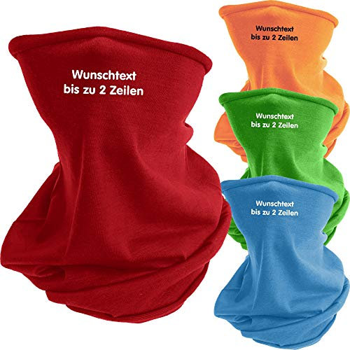 X-Tube Schlauchschal bedruckt mit Wunschtext/Name Multifunktionales Schlauchtuch mit 12 Tragevarianten (Orange)