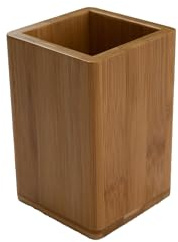 Bagnoxx Zahnputzbecher 7,6 x 7,6 x 11cm Braun Bambus | Zahnbürstenhalter, Aufbewahrung für Zahnpasta, Seife und Kosmetikutensilien, Badorganizer
