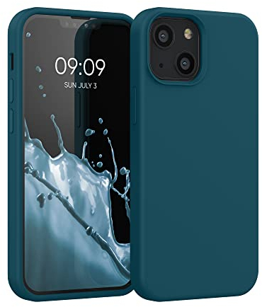 kwmobile Case Compatible with Apple iPhone 13 mini Case - TPU Silicone Phone Cover with Soft Finish - Teal Matte