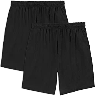 Fruit of the Loom Herren Eversoft Baumwoll Taschen (S-4XL) Lässige Shorts, 2 Stück-Schwarz, 3X-Groß (2er Pack)