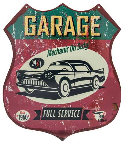 Route 66 - Targa in metallo retrò con scritta in lingua tedesca Oldtimer, Garage, Cafe, meccanico, stile vintage, decorazione da parete, lounge e bar, 35 x 30 cm