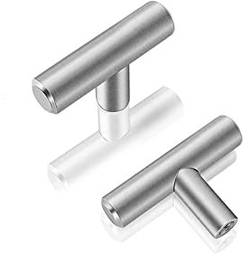 Genérico Tiradores Modernos (Pack 10 Unidades) - Tiradores de Cocina, Armarios y Cajones - Acero Inoxidable Plateado, 128mm