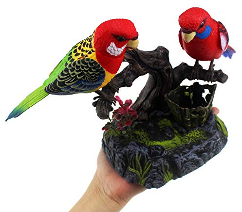 Escompd Talking Parrots Electric Birds Electronic Pets Home Office Desk Decoration Recording & Playback Pen Holders Kids Toys Christmas Birthday Gifts (Red)
