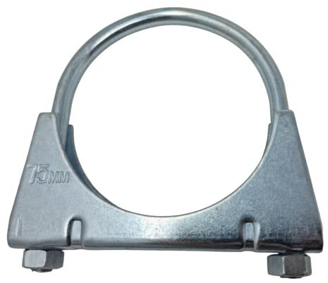 75mm Universal U Bolt Exhaust Clamps - Heavy Duty Clamp & Nuts (Pack of 2)