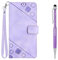 Grandoin Kompatibel mit Vivo Y17/Y15/Y12/U10/Y11/Y3 Hülle, Handyhülle Lederhülle Klappbar Handytasche Flip Case Cover Stoßfeste Klapphülle Tasche Magnet Kartenfach Standfunktion Schutzhülle (Lila)