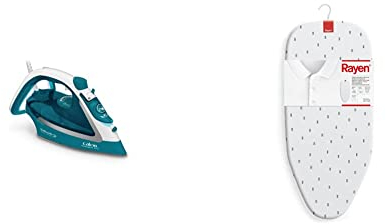 Calor Easygliss Plus, Fer à Repasser, Fer Vapeur avec Débit de Vapeur Continu de 40 G/Min, Fonction & Rayen, Planche à Repasser de Table, Espace Minimum plié, avec Maille métallique