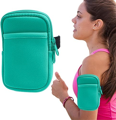 Dirfuny Wasserflaschentasche, Reißverschlusstasche für Trinkbecher – bequemer und starker Griff, Wasserflaschen-Tasche für Schwimmbad und Fitnessstudio, Doppeltasche, Grün, 1