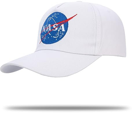 YAMEE NASA Hut NASA Baseball Cap NASA Logo Baumwolle Papa Hüte für Männer Frauen, Weißes Logo, One size