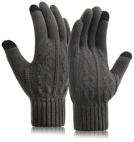 IHIGOGOFA Winterhandschuhe Touchscreen Strickhandschuhe Fingerhandschuhe Sport Warm und Winddicht Winter Handschuhe für Skifahren Radfahren Geeinget für Damen und Herren