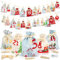 Adventskalender zum Befüllen Stoff 24 Gedruckte Weihnachtskalender Kinder DIY 2024 Adventskalender Säckchen Groß Wiederverwendbar Adventskalender Tüten Selber Befüllen (15x20cm/10x15cm)