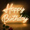 Letrero Neon, Cartel Luminoso LED Happy Birthday, Luz de Neón Blanco Cálido, Decoración de Fiesta de Cumpleaños