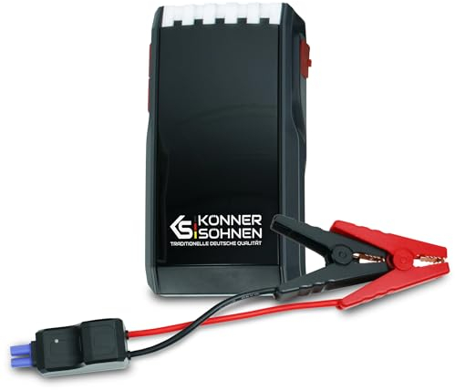K&S Könner&Söhnen KS JS-1000 3-in-1 Starthilfe Powerbank,Starter für 12V mit Lithium-Ionen-Akku12000 mAh,Kfz-Batterie-Booster 1000A,Auto Starthilfe mit LED Taschenlampe, autobatterie starthilfe