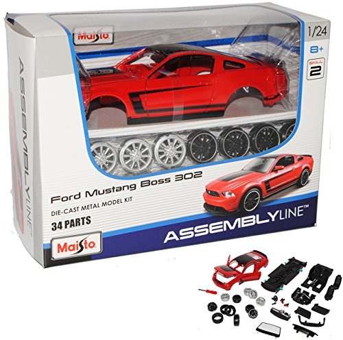 Generisch Ford Mustang V Boss 302 Coupe Rot 2004-2014 39269 Bausatz Kit 1/24 Modell Auto