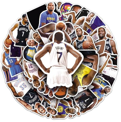 50 Stück Aufkleber Kevin Durant, Wasserfeste Vinyl-Aufkleber für Autos, Laptops, Skateboards, Helme und mehr