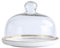 JTBDWOSK Glas-Deckel for Kuchen, Desserts, mit Glocke, Keramik-Kuchenplatte, Kuchenhaube, Gebäck-Display, Glasglocke, Snack-Tablett-Abdeckung,Weiß,6 in