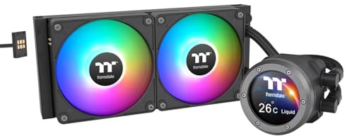 Thermaltake TH240 V2 Ultra EX ARGB AIO CPU Cooler/Water Block 2.1 LCD/Fan 120 * 2/Connessione rapida magnetica/MB ARGB Sync Control/LCD Software Control/CL-W414-PL12SW-A