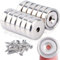 Magnete Stark mit Loch, Rund Neodym Magnete Extra Stark, 16mm Runder Magneten Starker Halt zum Schrauben, Magnete Stark zum Anschrauben, Magnet zur Befestigung und zum Halten Von Werkzeugen, 12 Stück