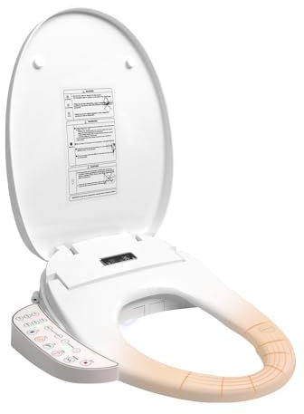 YU YUSING Siège de Toilette Intelligent Bidet avec Buse, Abattant WC Familial, Bidet Chauffant, Système d'Abaissement Automatique, Séchage à l'Air Chaud, Facile à Nettoyer(Forme V)