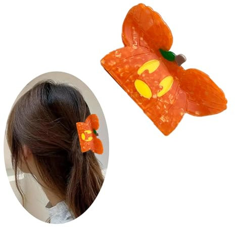 Pinzas para el pelo de calabaza, pinzas para el pelo de acetato de celulosa de Halloween, agarre fuerte, antideslizantes, accesorios divertidos para el cabello para mujeres y niñas, pinzas de
