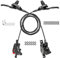 DYISLAND SD-230X Set di Freni a Disco Idraulici MTB, 4 Pistoni/2 Pistoni, Leve Freno a Due Dita Anteriori e Posteriori in Alluminio, Kit Freno per Biciclette. (Nero/2-Pistoni)