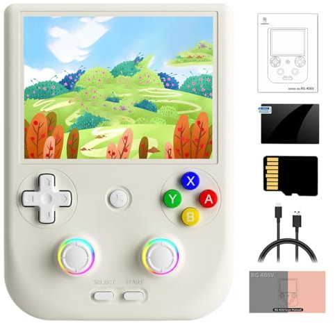 RG406V Console di gioco portatile retrò, touch screen IPS da 5,4 pollici Unisoc T820 Android 13 integrata 256G TF Card 9000 giochi per videogiochi per bambini ragazzi (4+128G) + 256G)