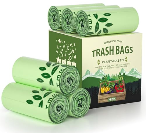 AYOTEE 150 Count Compostable Trash Bags 3 Gallon Trash Bags, Compost Bags for Countertop Bin, Unscented Biodegradable Trash Bags Small Trash Bags 3 Gallon Compostable Food Scrap Bags fit 11.36 Liter