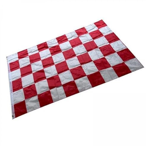 Baoblaze 3 Drapeaux à Damiers Rouge et Blanc, Installation Facile pour
