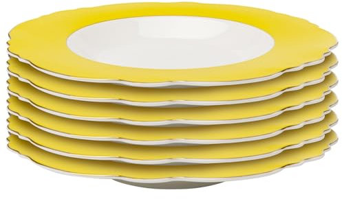 Assiettes creuses Harlequin 23cm jaunes set de 6 Kare Design