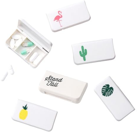 5 Stück Pillendose Klein für Unterwegs,3 Fach Mini Tablettenbox 1 tag,Medikamentenbox Organizer für Vitamin Fischöl Medikamente,Tragbare Pillenbox Klein,Reise & Täglicher Gebrauch,Pillendosen Mini Set