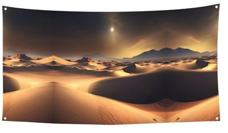 Bandera colgante decorativa del desierto del Sahara (70 x 35 pulgadas) para fiesta de Navidad, fiesta de cumpleaños, pancarta de vacaciones,
