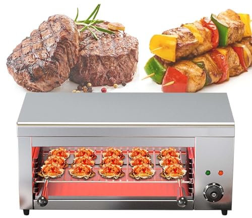 2000-W-Elektro-KäSeschmelzgeräT, Gewerblicher Salamander-Grill, Edelstahl-Tischgrill, Automatische Grillplatte FüR Fisch Und GemüSe, Salamander-Ofen