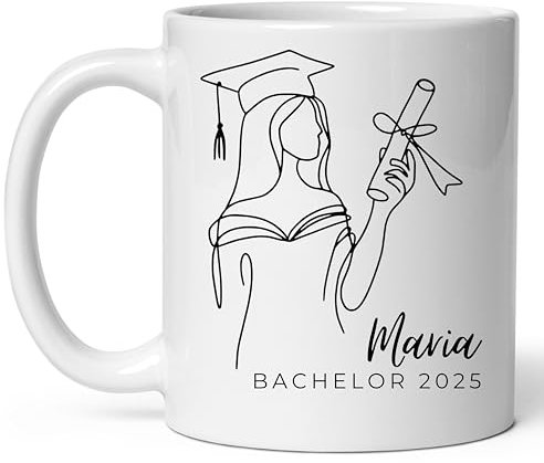 Little Mathilda Personalisierte Abschlusstasse mit Namen – Geschenk zum Bachelor, Master, Abi 2025, Examen oder bestandener Prüfung – Abschlussgeschenk für Jungen & Männer – Keramiktasse (Weiblich)