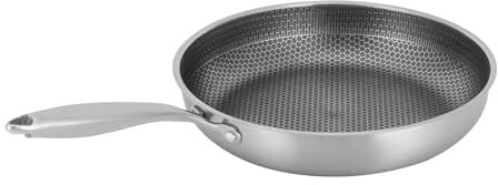 AOAPUMM Bratpfanne Edelstahl Wabenstruktur Induktion Pfanne Anti Haft Kratzfest (32cm)