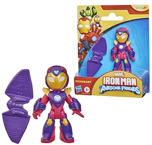 Marvel Iron Man und Seine fantastischen Freunde Ironheart Action-Figur Spielzeug mit Accessoire, 7,6 cm großes Superhelden-Spielzeug für Kinder, ab 3 Jahren, Lila
