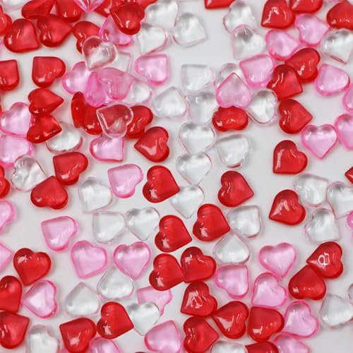 KASESSS 500 PCS Pierre Precieuse, Pierres Précieuses Forme du Cœur, Cailloux Decoratif pour Plénitude de Vases, Plantes, Aquariums, Galets Decoratif pour Mariage D'Art Décoratif à La Maison DIY etc