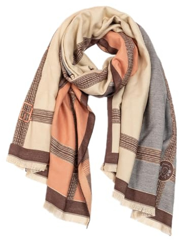 Ikruidy Invierno Bufanda Chal de Cachemira para Mujer 185 * 65cm Suave Larga Bufandas Estola Reversible Largo Grande Pashmina Chales y Envolturas Cálidas Gruesas