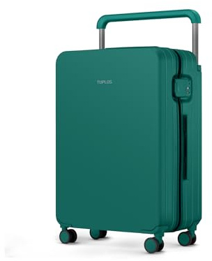 TUPLUS Koffer Trolley Leicht Reisekoffer mit 4 Rollen Hartschalenkoffer PC Rollkoffer Reißverschluss TSA-Schloss,Impression Classic Kollektion,56cm-38L,Grün